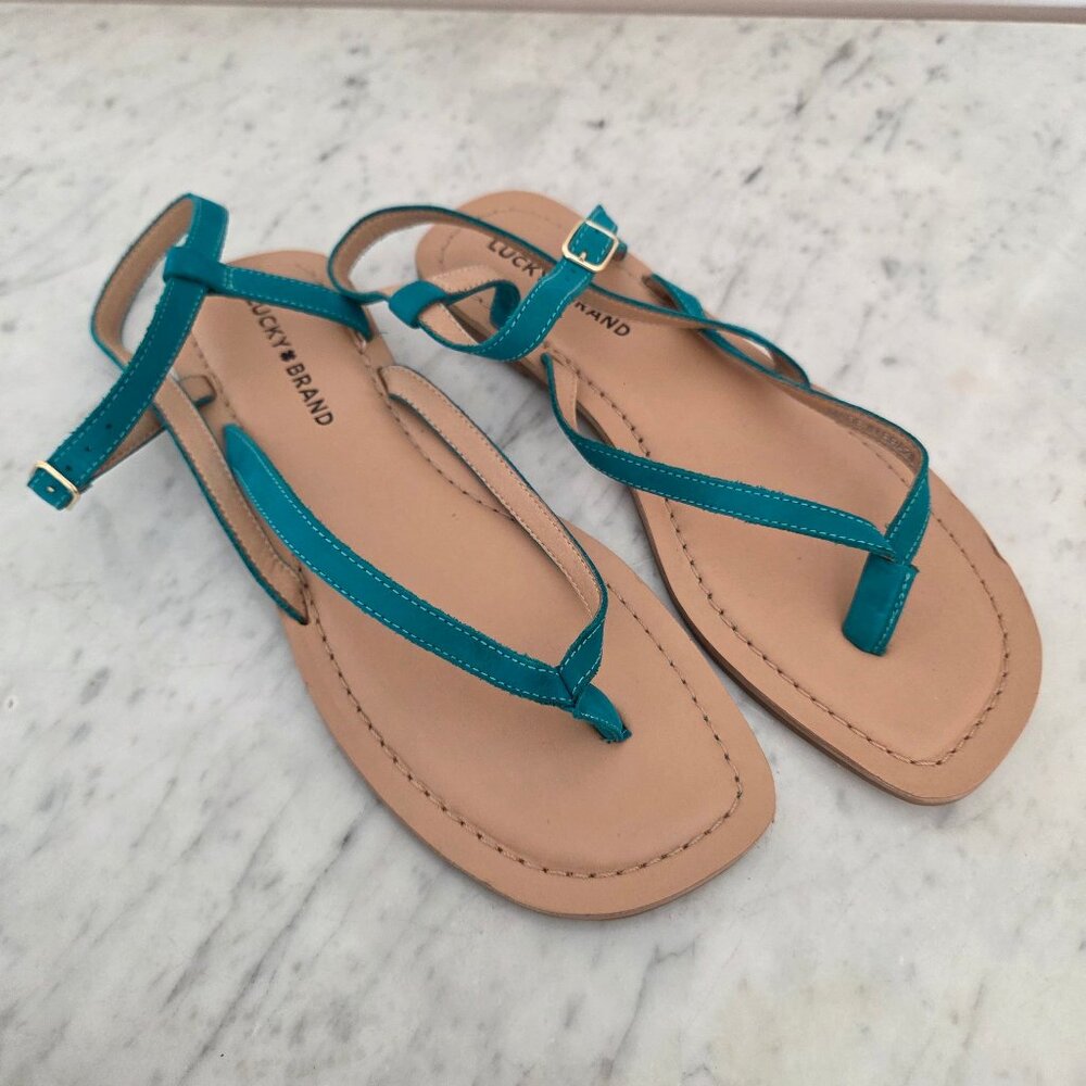 Lucky Brand Bylee Teal Strappy Sandals